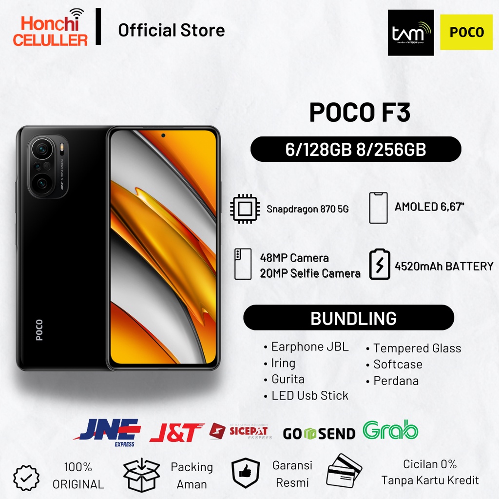 XIAOMI POCO F3 8/256 GB 6/128 GB GARANSI RESMI XIAOMI INDONESIA TAM ORIGINAL