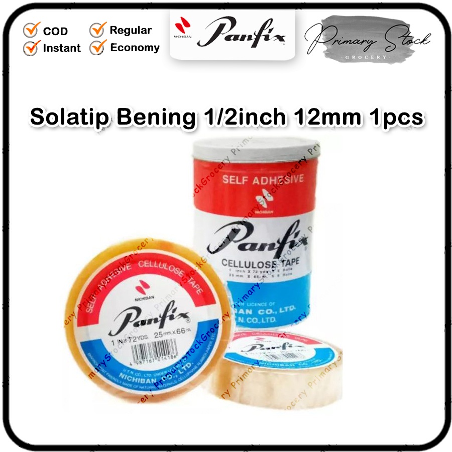 

Panfix Isolasi 1/2 x 72 Yard Inch Selotip Bening Self Adhesive Cellulose Tape