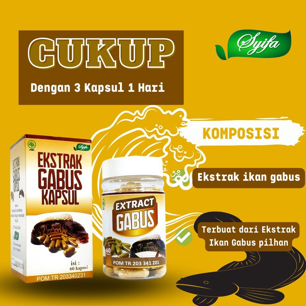 Kapsul Ekstrak Sari Ikan Kutuk Gabus Albumin Untuk Obat Penyembuh Pengering Luka Bakar Diabetes Jahitan Sunat Pasca Melahirkan Operasi Cesar Caesar