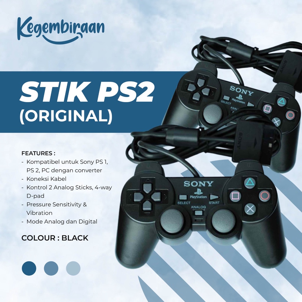 stick ps2 /stick ps 2 hitam original pabrik
