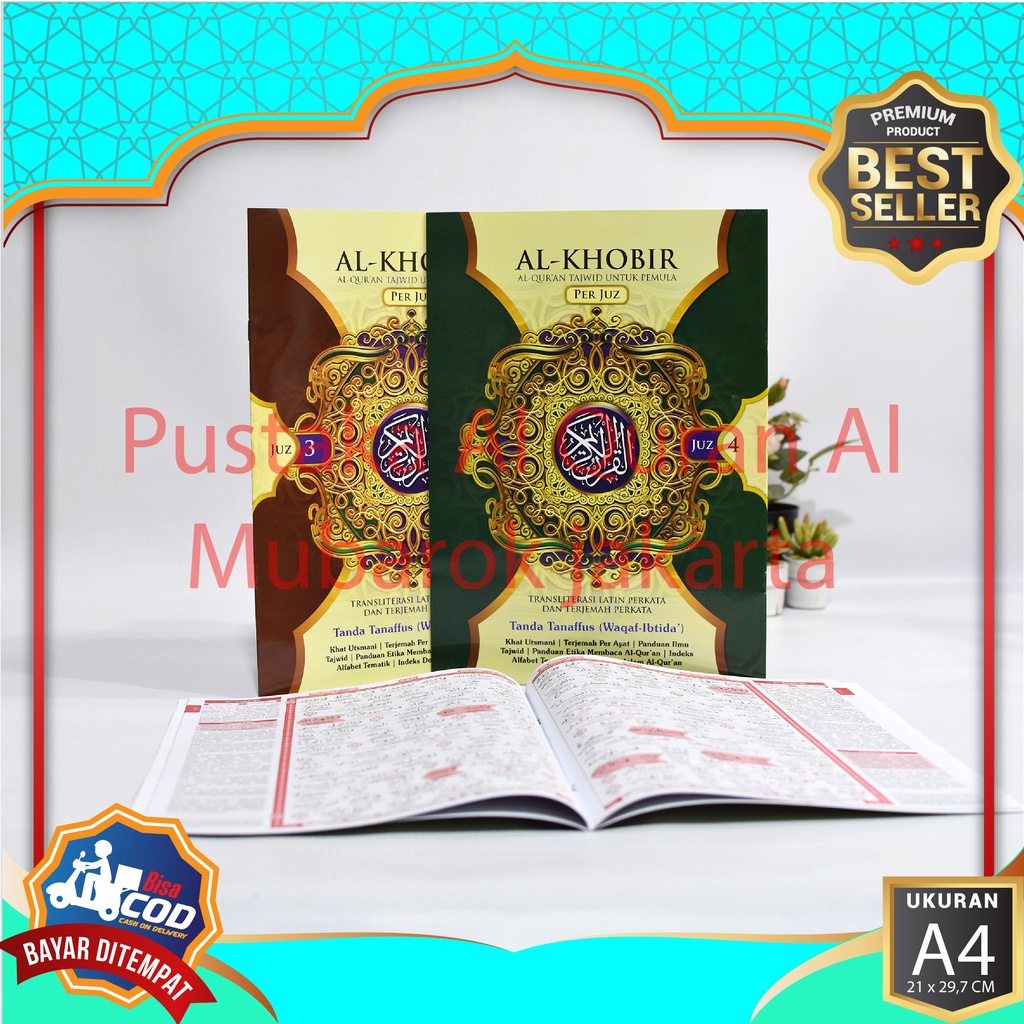 Alquran Per Satu Juz Al Quran Perjuz Terjemahan Arti Latin Ukuran A4 Besar 21 X 30 Cm Perkata Waqaf 