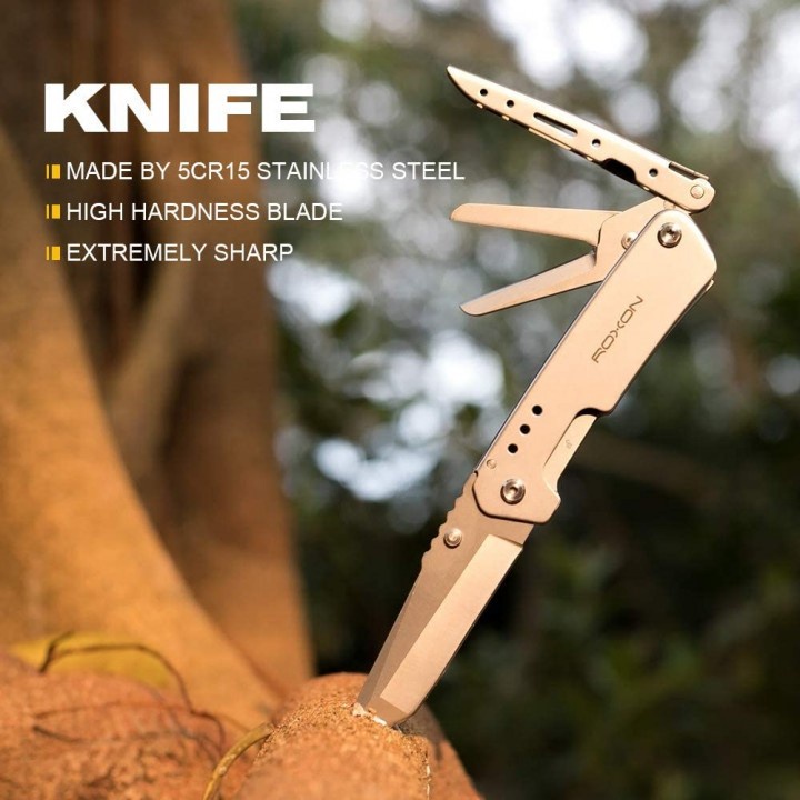 ROXON S501 - Pisau Lipat Mini 2 in 1 Camping Hiking - 2in1 Knife Portable Tools Outdoor Survival Def