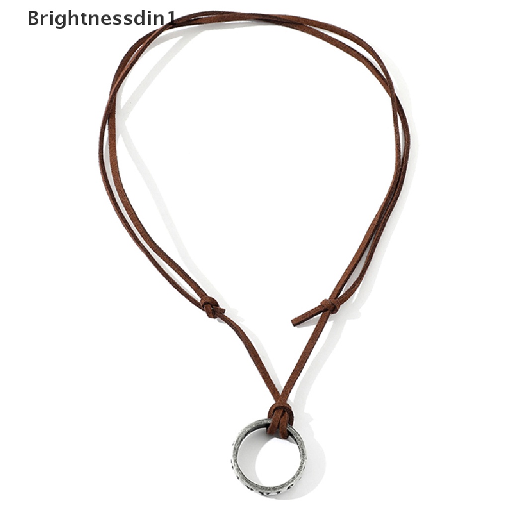 [Brightnessdin1] Film Permainan Uncharted 4kalung Nathan Drake Cosplay Cincin Kulit Kode Kuno Vintage Liontin Perhiasan Prop Drake Kalung Liontin Cincin Kalung Butik