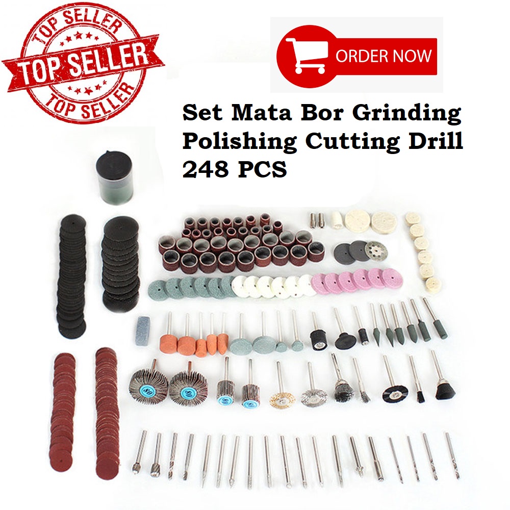 BISA COD - PROMO - Set Mata Bor Grinding 248PCS - 92PCS - 60PCS - mata bor multifungsi - mata bor lengkap - roda gerinda - mata bor besi - mata bor alumunium - Bor Pemotong Poles Gerinda - gerinda pemotong keramik