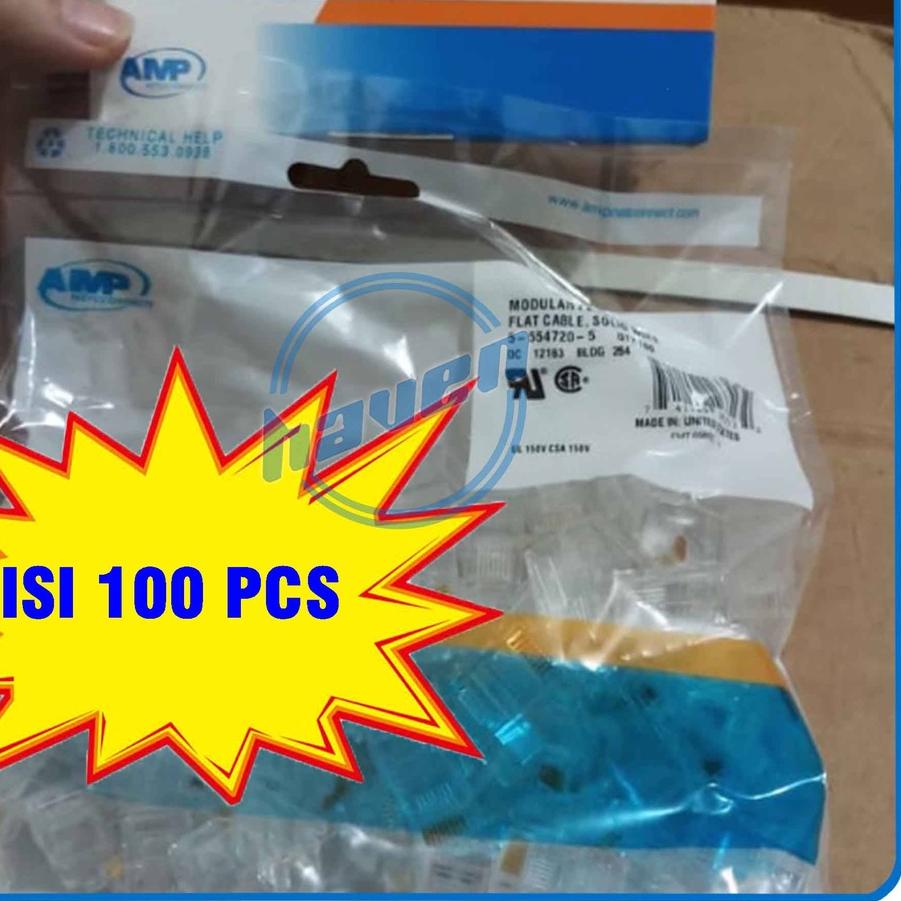 ♠ Rj45 Cat6 Konektor Rj45 Cat6 AMP Konektor LAN Cat6 AMP Connector Rj45 Cat6 AMP LAN Konektor ♣