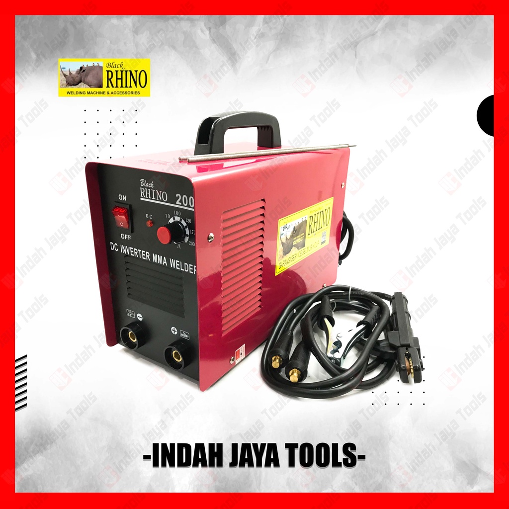 RHINO 200 A Mesin Las Listrik Inverter Travo MMA 900 Watt bisa genset