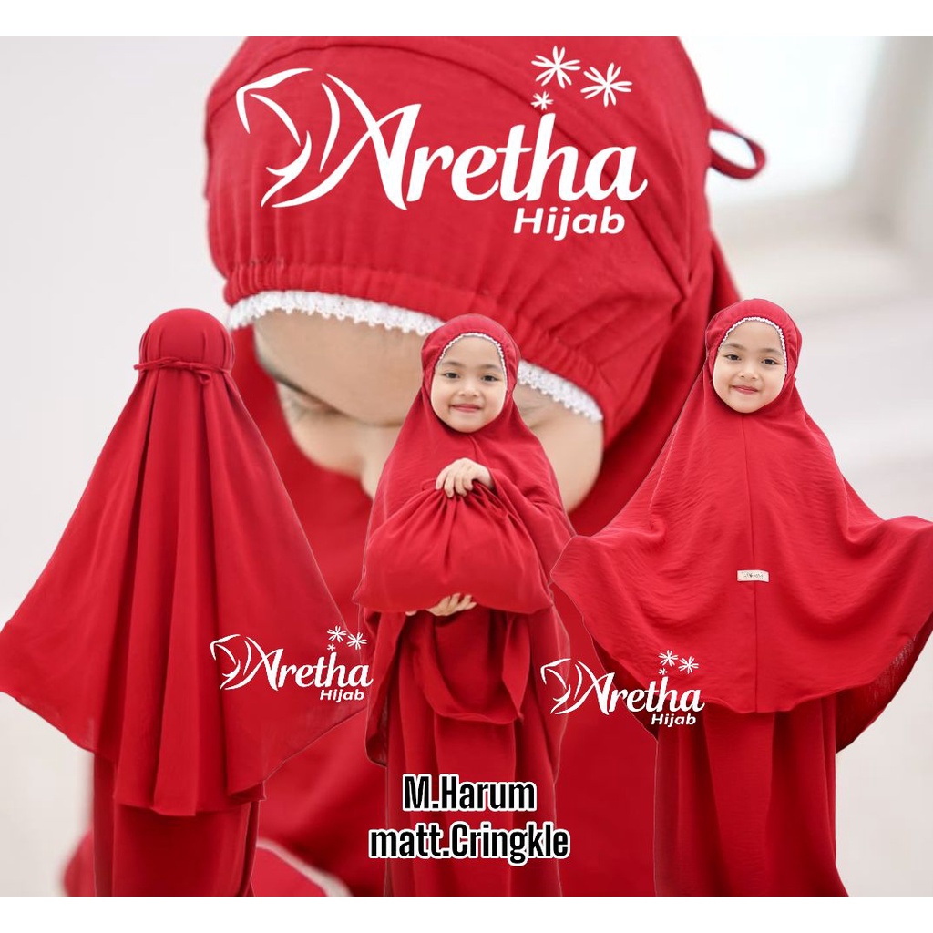 MUKENA ANAK CRINKLE HARUM / MUKENA HARUM / MUKENA CRINGKLE CRINGKEL ORI ARETHA HIJAB