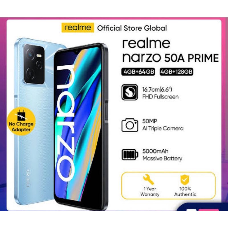REALME NARZO 50A PRIME RAM 4/128 BARU