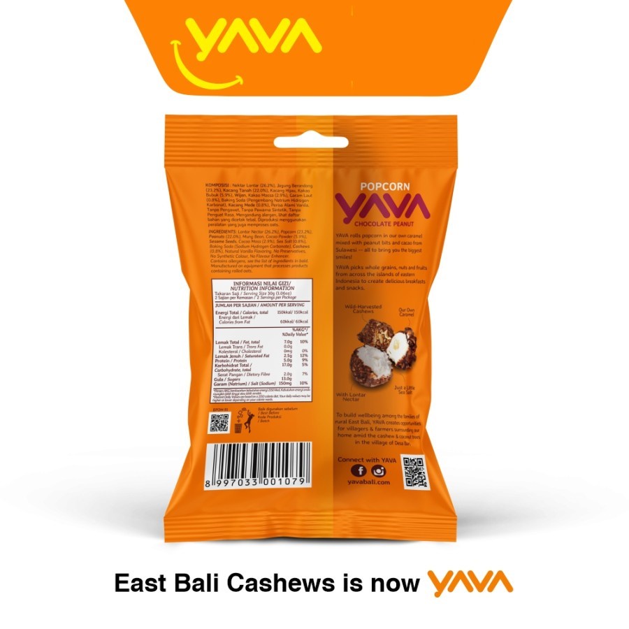 YAVA - East Bali Cashews Popcorn 60gr