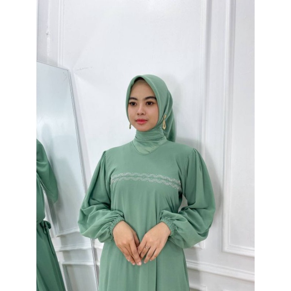 PB Prilly Busana - DIVA DRESS PAYET CERUTY LENGAN BALON - GAMIS PAYET POLOS