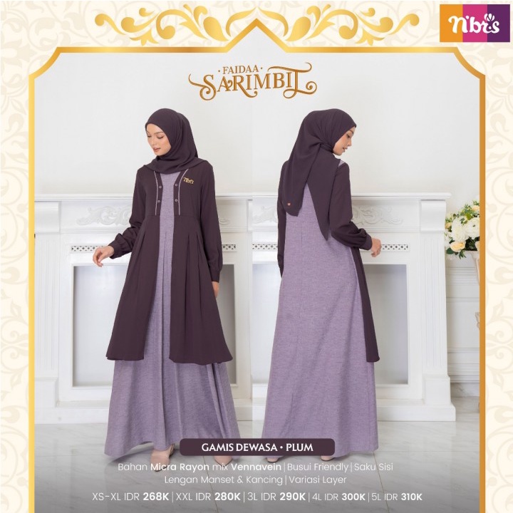 Sarimbit Nibras FAIDAA PLUM / Fashion Muslim Gamis Koko Couple Sarimbit Nibras Terbaru 2023