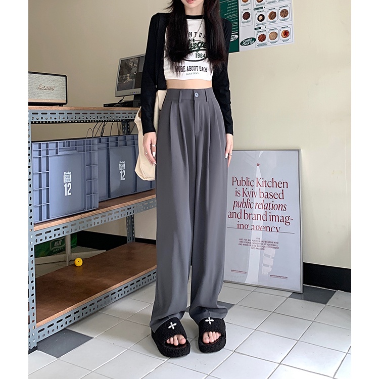 new abu-abu/krem/hitam/coklat highwaist kekinian celana kulot panjang kekinian perempuan