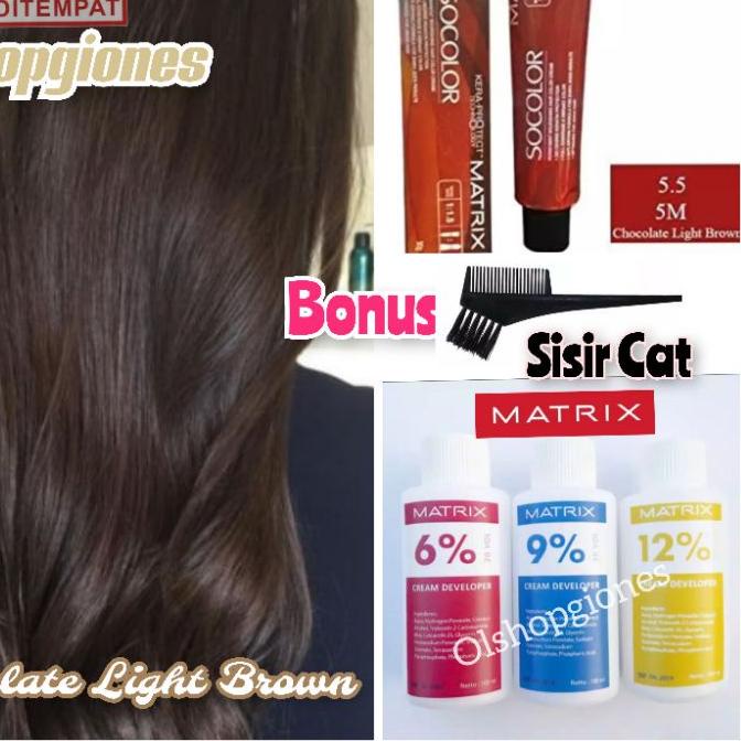 ● Cat Rambut Matrix Socolor 5.5 chocolate brown + Oxydant ( campuran ) hair color uban wonder cult ♘