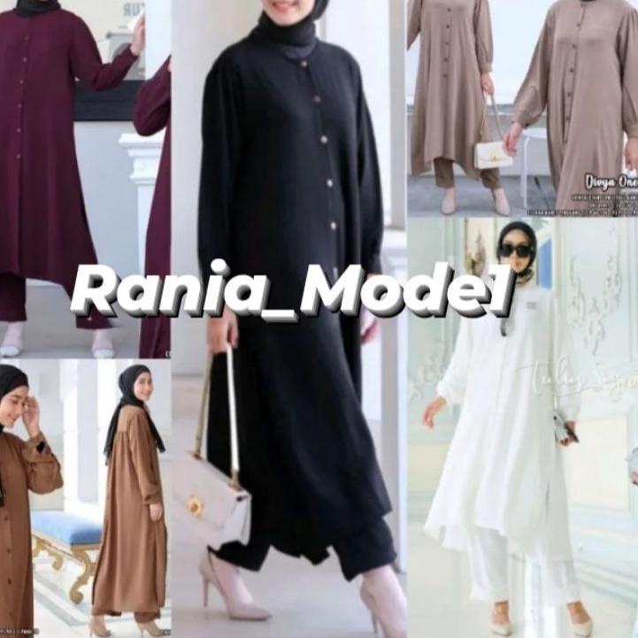 ♟ DIVYA SET CRINKLE PREMIUM LONG TUNIK POLOS / DIVYA STELAN LONG TUNIK / DIVYA SET ℗