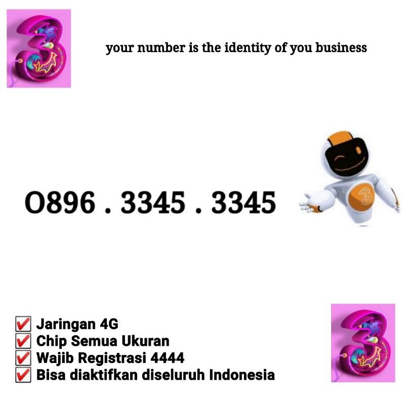 Nomor Tri Cantik abcd abcd Angka Urut Kartu Perdana Tri Cantik Nomor Indosat Ooredoo Hutchison 12 11