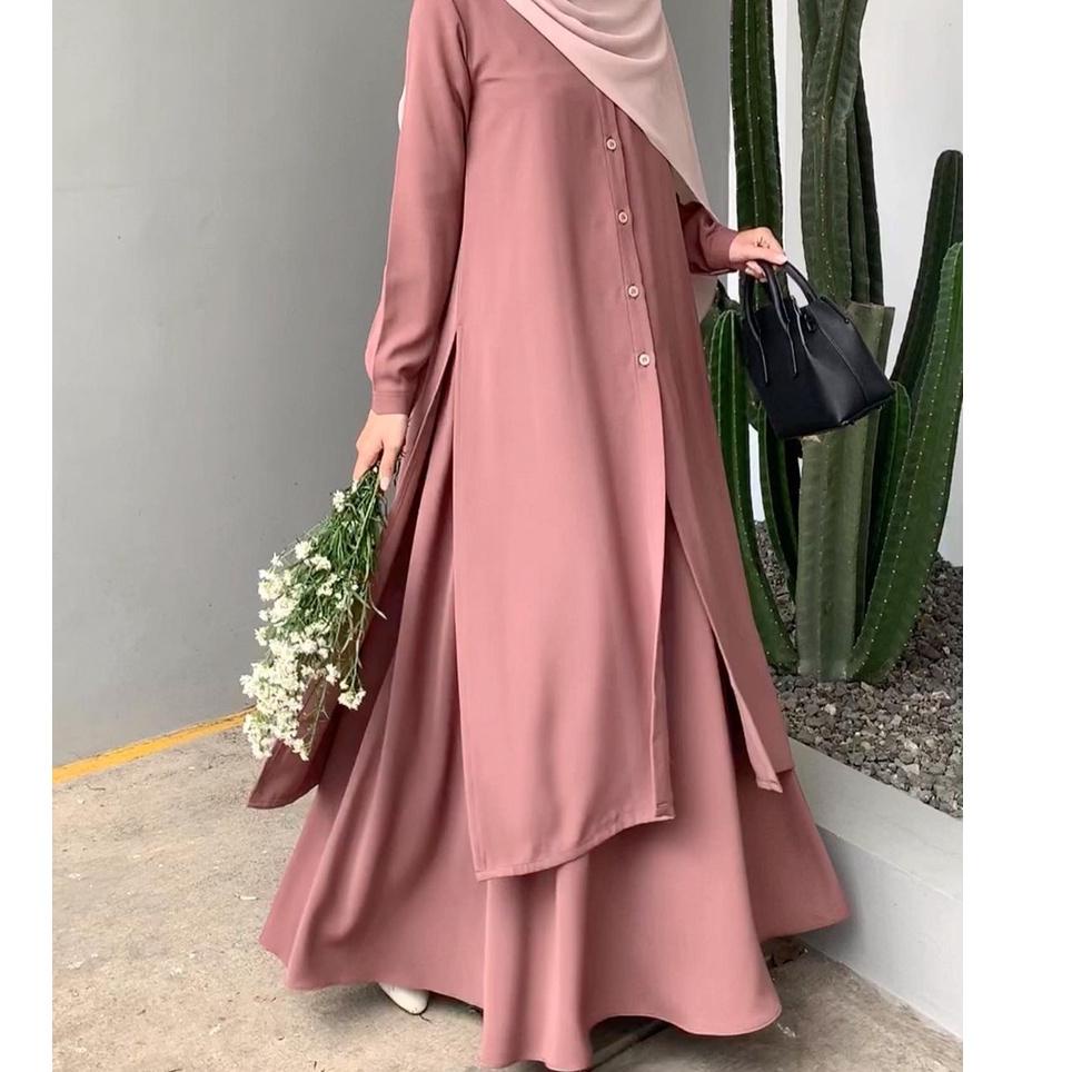 Stok Terbatas Syahila Setelan Wanita Rok Tunik One Set Terbaru 2 / Baju Wanita Muslim