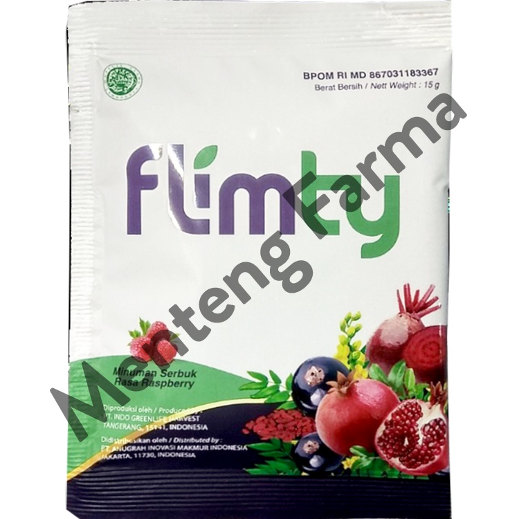 Flimty Fiber Raspberry Sachet 15 Gr - Pelangsing Diet Detox