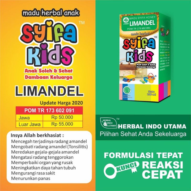 

Syifakids Limandel | Madu Anak Atasi Amandel # 100ml
