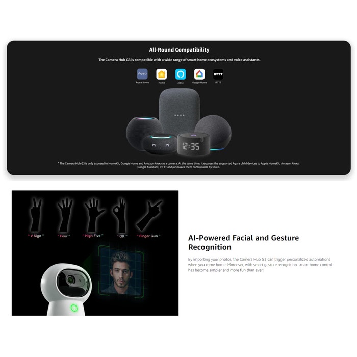 Aqara Smart PTZ Camera Hub G3 Gateway CCTV 2K HomeKit Dual-Band WiFi