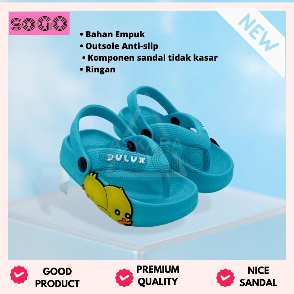 sogo DULUX 510E Sandal Anak Perempuan Model Jepit Tali Belakang karakter Duck Lucu