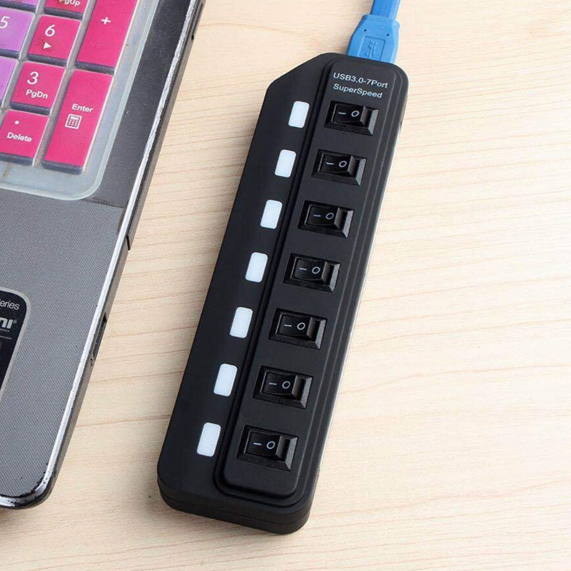 Zzz 7-port USB3.0 Hub Dengan Saklar On Off USB Splitter Adaptor Expander Multi port