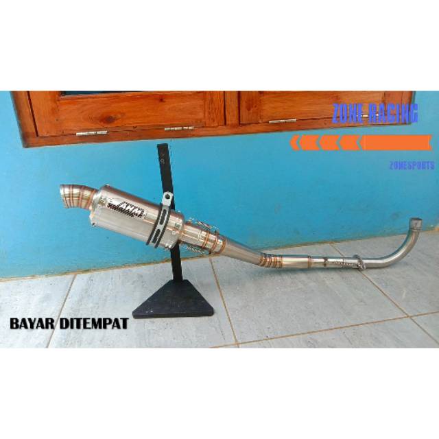 Knalpot Racing AHM Trioval For Jupiter Vega Supra Shogu Smash Blade Revo MX King Legenda Dll