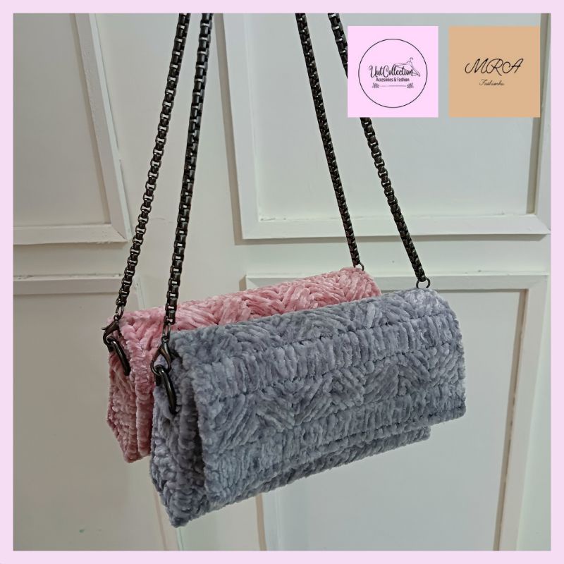 tas kanvas plastik rajut | plastic canvas bag | tas selempang wanita