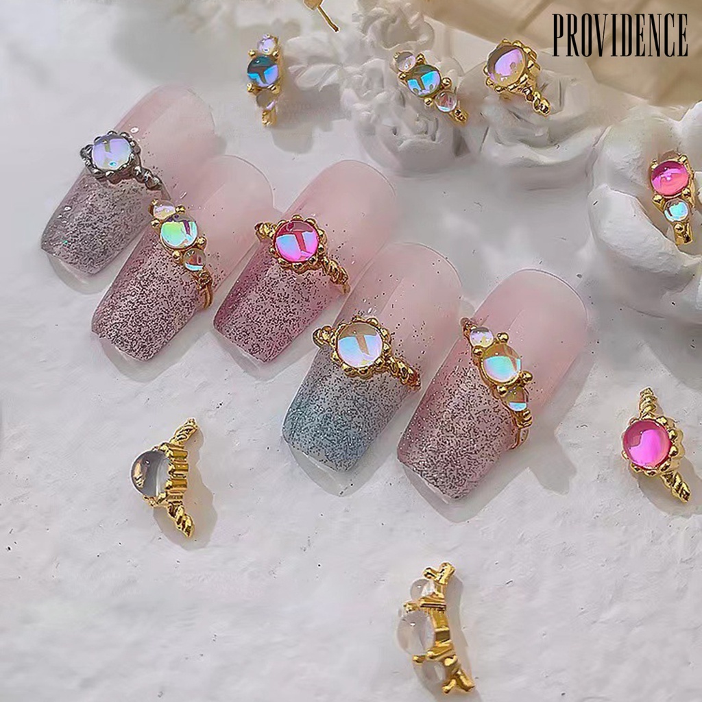 Providence 5 Pcs Kuku Berlian Imitasi Bersinar Stunning Efek Visual Tiga Dimensi Tidak Jatuh DIY Gloss Tinggi Mempesona Kuku Paduan Ornamen Manicure Design Perlengkapan Kuku