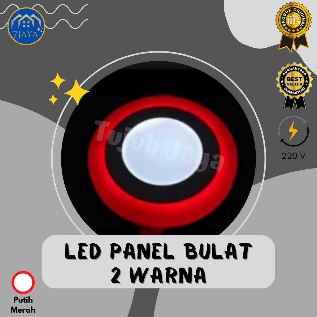 LED Panel Bulat 2 Warna - Putih Merah