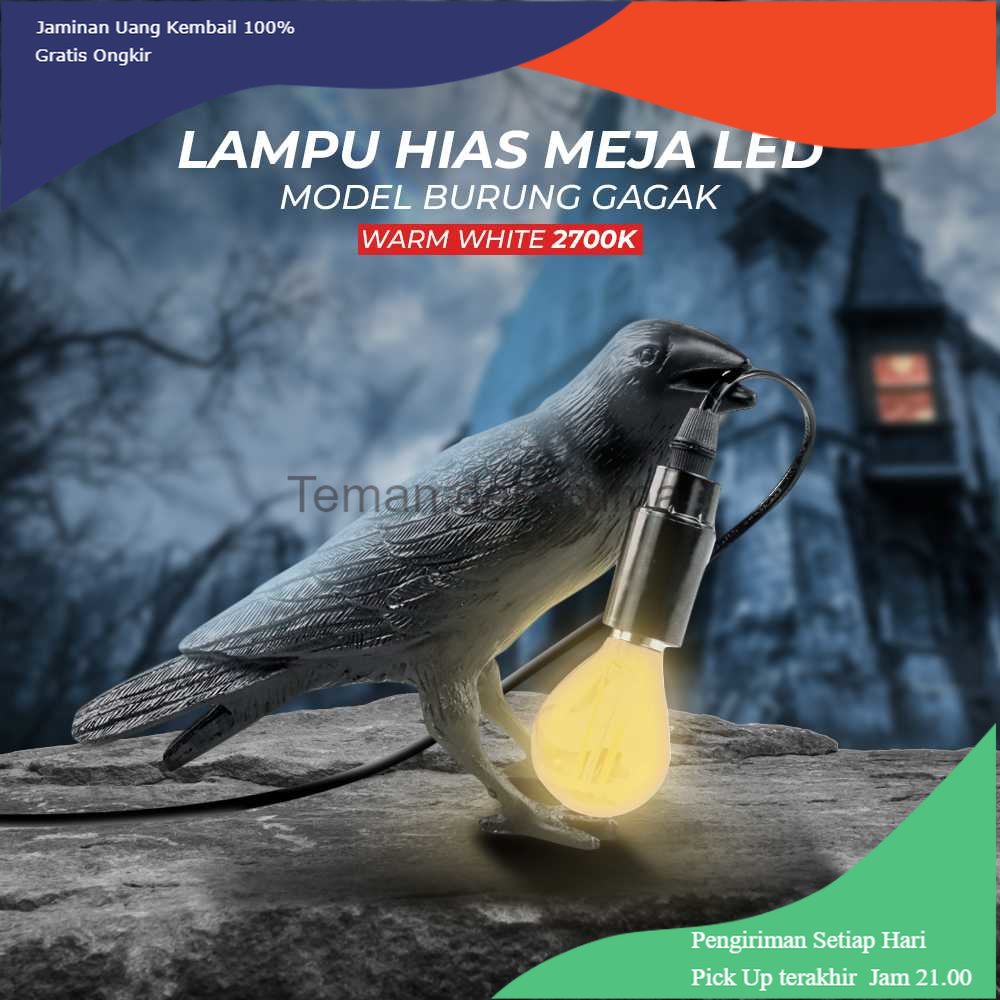 TD - LMP Narrandes Lampu Meja Hias LED Model Burung Gagak Warm White 4W - 5499T