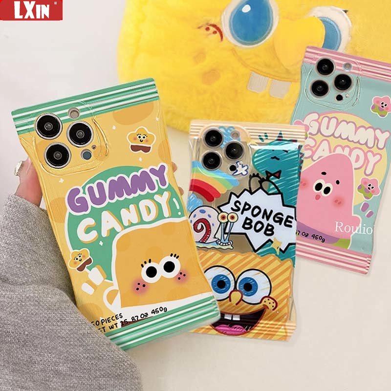 Case Spons Kartun VIVO Y16 Y35 Y22 Y22S Y15s Y15A Y01 Y21 Y33s Y20 Y21A Y12 Y12s Y15 V25 V21e Y91C Y1s Y17 Y30 Y11 Y12i Y50 Cover Kantong Snack Pie Bayi Warna-Warni