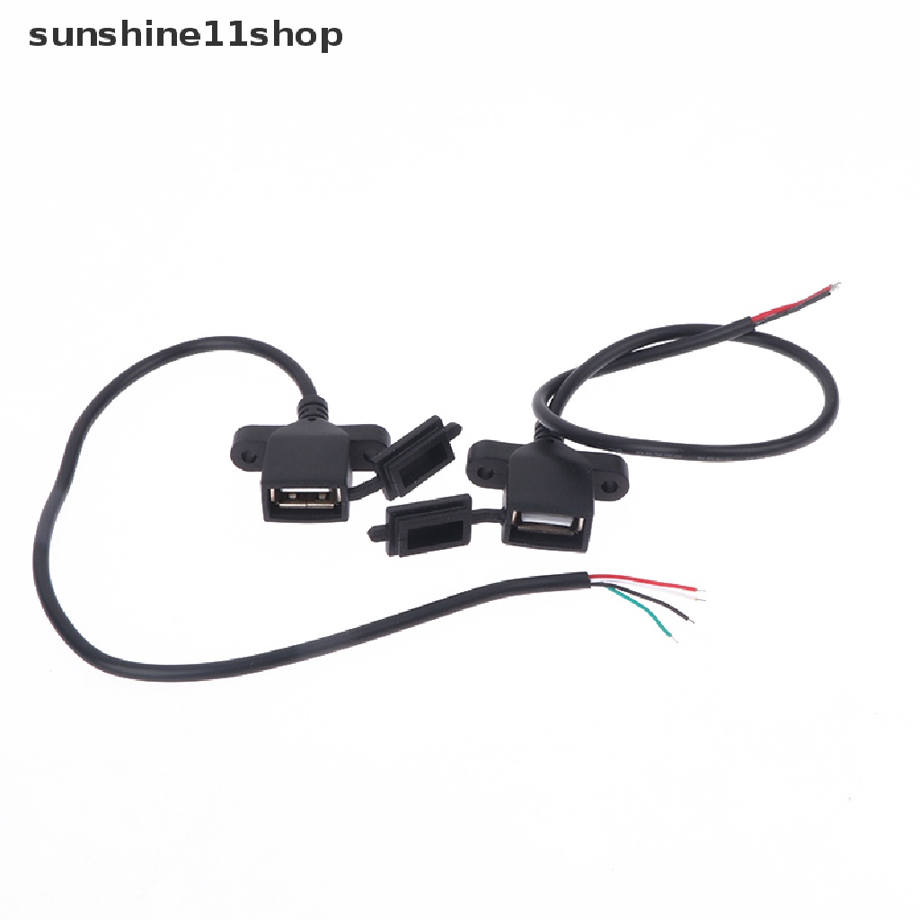 Sho 2pin 4pin Diy USB Female Plug Power Socket Kabel Dust Proof Cover Konektor Kawat Las Power Supply Port Data Charging N