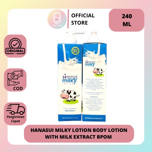 Qeila - HANASUI MILKY LOTION BODY LOTION WITH MILK EXTRACT BPOM 240 ML