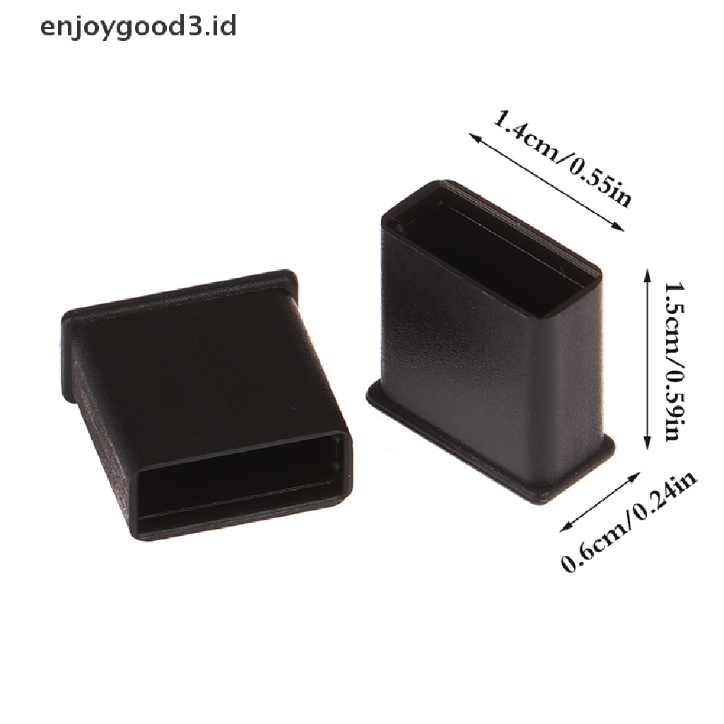 【 Rready Stock 】 10Pcs USB Anti-Dust Cover Protector Lid Black Translucent Plastic Dust Plugs （ ID ）