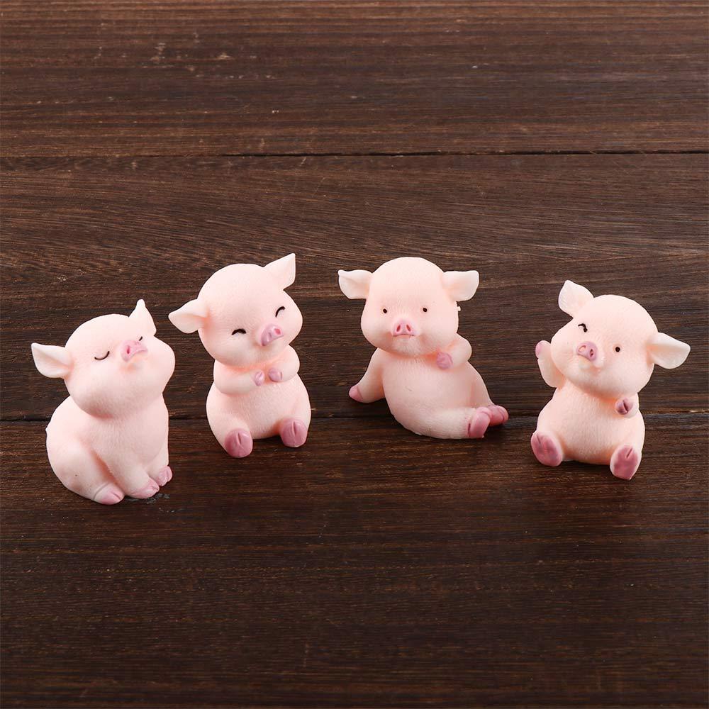 Quinton Pig Miniatur Mini DIY Pink Pig Patung Hewan Nakal Mainan Aksesori Rumah Boneka