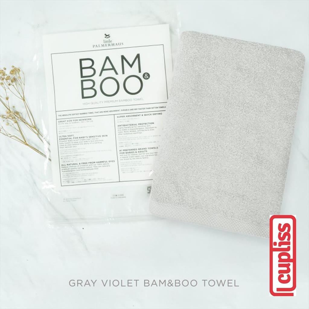 Little Palmerhaus Bamboo Towel Gray Violet Handuk Bayi