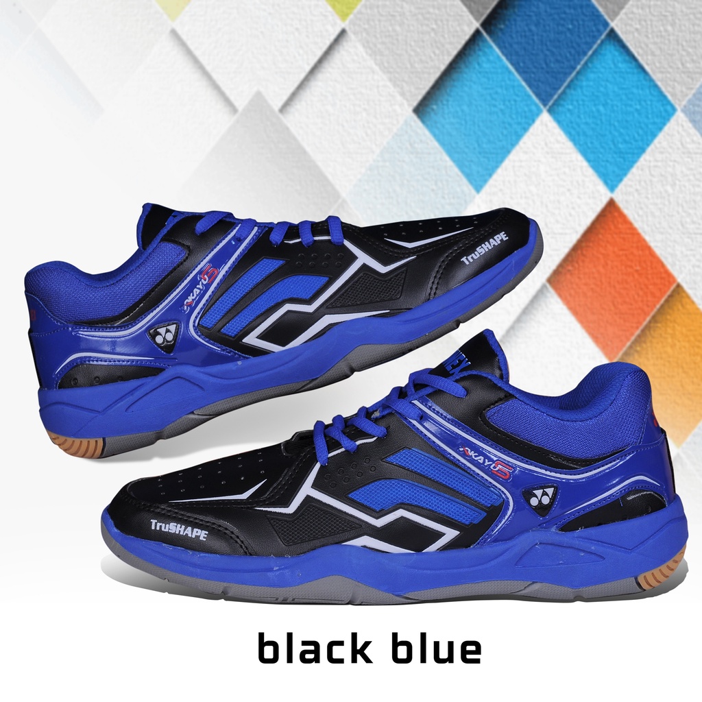 Sepatu Lari Pria Olahraga Sneakers Sport Warna Biru Merah