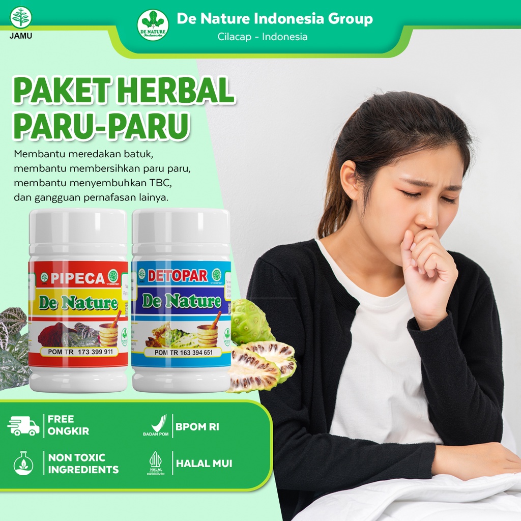 Detopar Pipeca De Nature Obat Batuk TBC Berdahak Berlendir Menahun, Pneumonia Paru Basah, Efusi Pleu