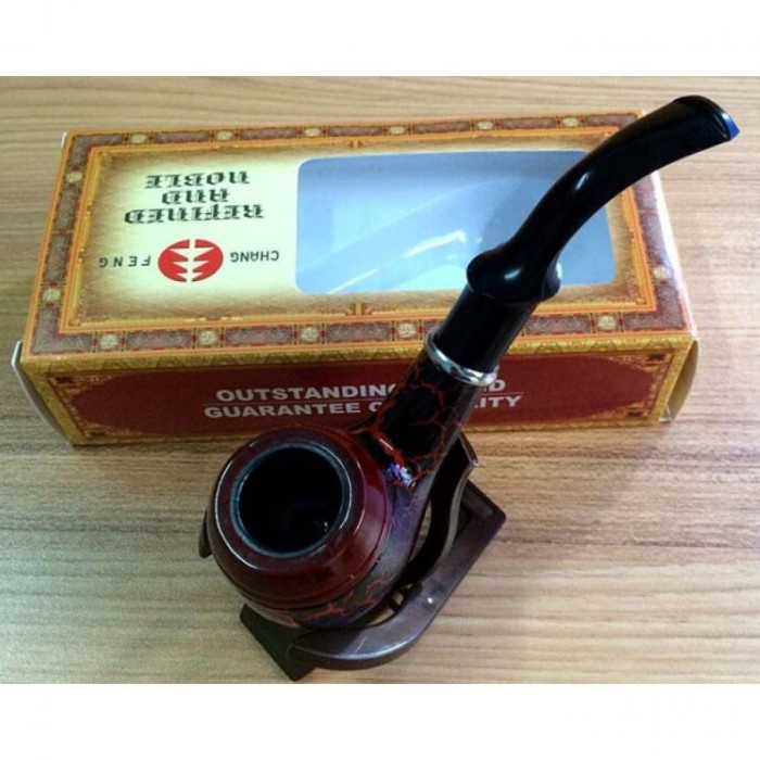 Pipa Filter Asap Cangklong Kayu Ukir Asli Popeye Chung Feng Classic