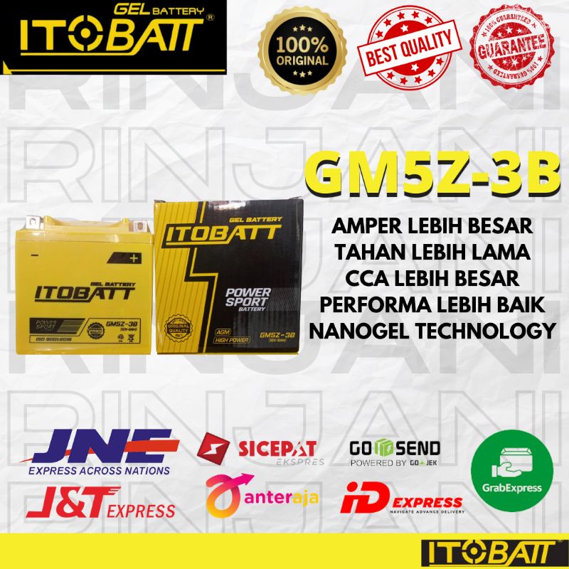 ITOBATT GEL ORIGINAL 6 AMPER FIZ R / GRAND ASTREA / MIO SPORY - Itobatt gel original 100% 6 amper