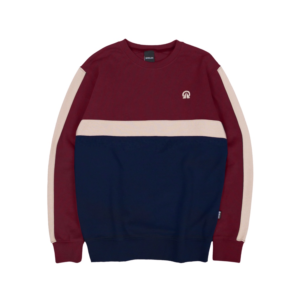 Dobujack Sweater Chou Maroon Navy Crewneck