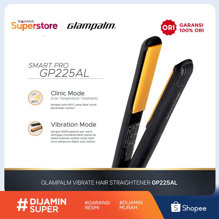 Glampalm Vibrate Hair Straightener - GP225AL