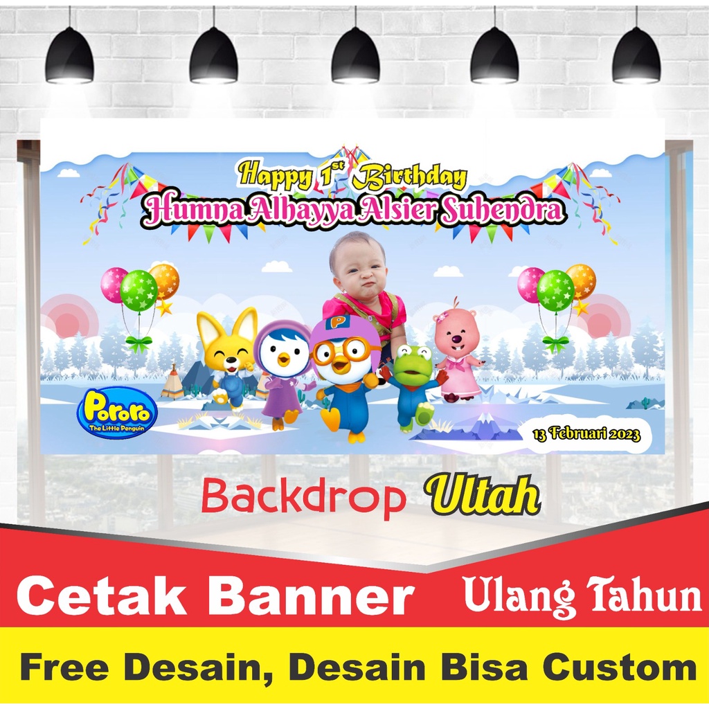 BACK DROP DEKORASI ULANG TAHUN PORORO
