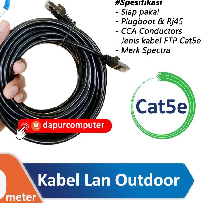 ֍ Kabel Lan 20 Meter Outdoor FTP Cat5e Spectra Wifi Internet Terbaik Siap Pakai Murah ➣