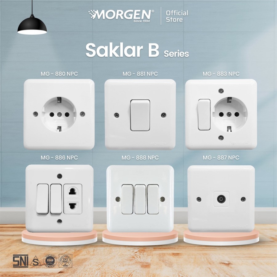 NPC Morgen Saklar IB B Series Stop Kontak Arde , Engkel , Seri , TV