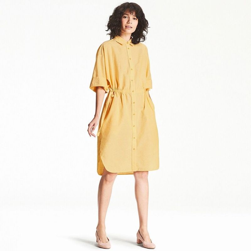 Unq cotton linen shirt dress