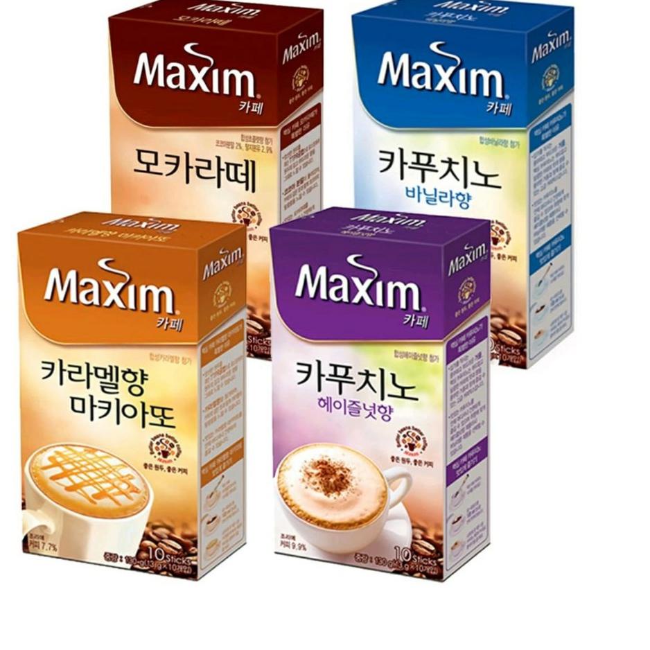 

♥ MAXIM COFFEE CAFE MOCHA LATTE / CAPPUCCINO VANILLA / CAPPUCCINO HAZELNUT / CARAMEL MACCHIATO ➺