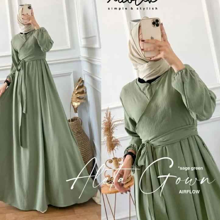 Segera Dapatkan Aleta Zakia Gamis Wanita Crepe Premium ★eei✰