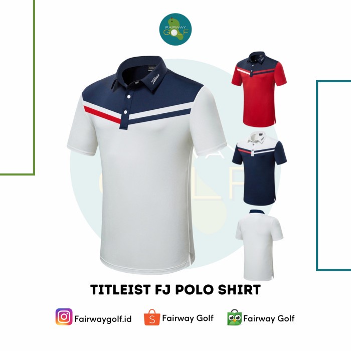 ((BISA COD)) Baju Golf Polo Shirt Polyester Dryfit Coolmax Titleist FJ 001
