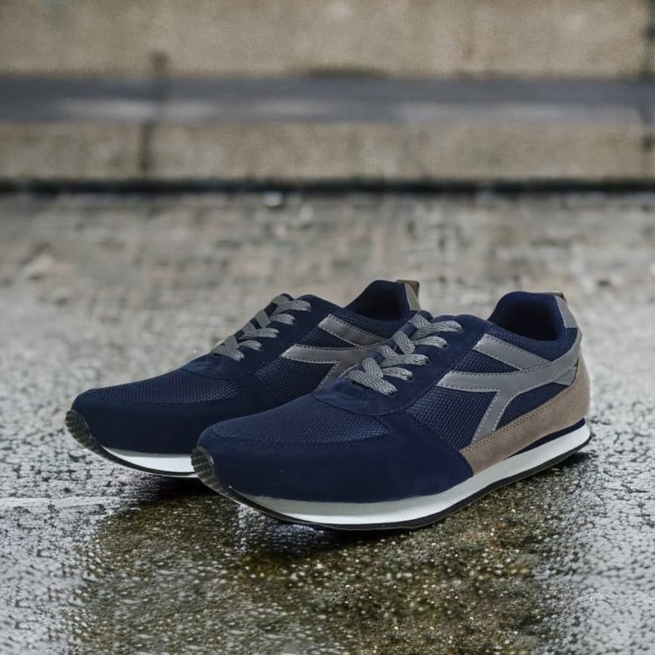 ZAGIB ( BIG SIZE ) | Sepatu Pria Sneaker Navy Grey Casual Sporty Ukuran Jumbo